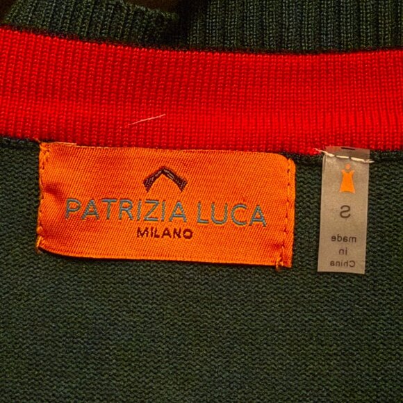 Patrizia Luca Milano Green Mixed Media Scoop Neck Sweater Small Tunic Shirt Top - Picture 7 of 8